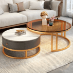 space-saving nesting coffee table set