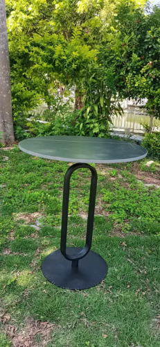 Modanio Modern Dark Gray Round End Table with Italian Marble Top (16"Dia x 18"H) photo review