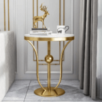 Gold Round End Table
