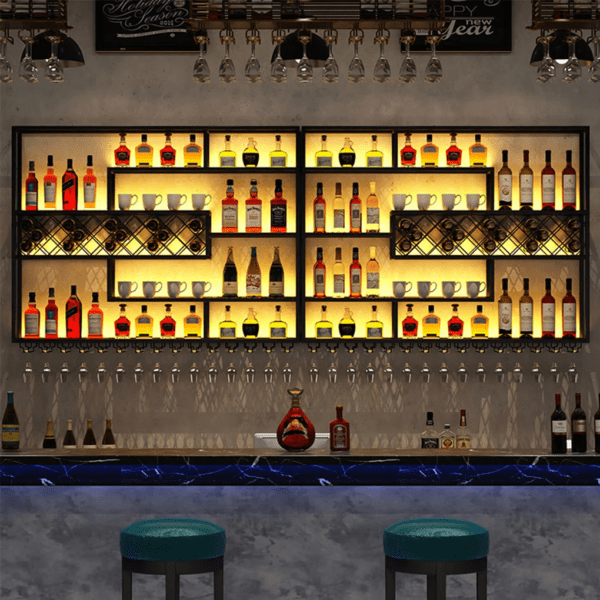 multi-tier wall mounted wine rack