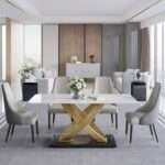 Modern X-Shape Base Dining Table