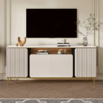 Tall Beige TV Console