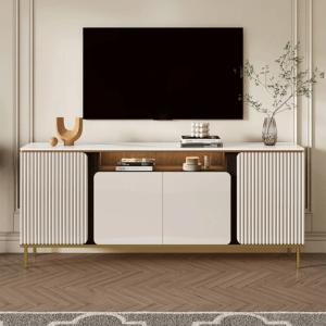Tall Beige TV Console