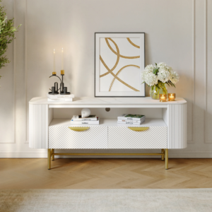 Fluted TV Cabinet with Storage