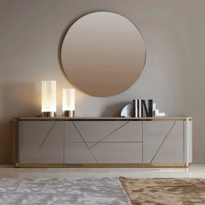 Luxe Grey & Gold TV Console