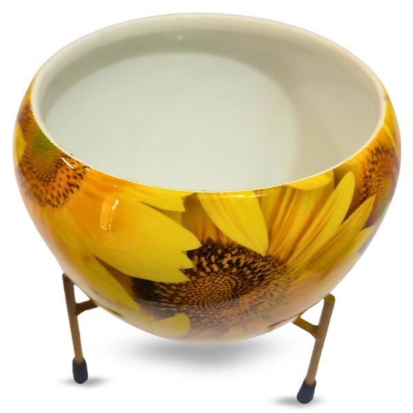 Modanio Flower Pots for Home Decoration Metal Print Plant pots Stand Planter Suitable for Indoor and Outdoor Use Home & Office Decor (Sunflower) - Modanio