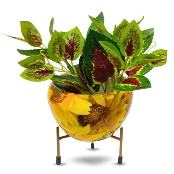 Modanio Flower Pots for Home Decoration Metal Print Plant pots Stand Planter Suitable for Indoor and Outdoor Use Home & Office Decor (Sunflower) - Modanio