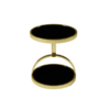 Modanio Handmade Damru Style Side Table With Gold Finish And Glasses