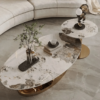 Modanio Celestial Balls Coffee Table With Gold Finish and Marble Top