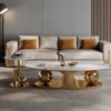 Modanio Celestial Balls Coffee Table With Gold Finish and Marble Top