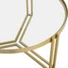 Modanio Round Tea Table for Living Room – Gold Finish Metal Frame with Glass Top