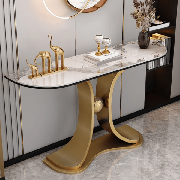 Modanio Mid-century Console Table with Marble Top