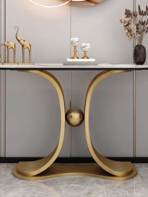 Modanio Mid-century Console Table with Marble Top