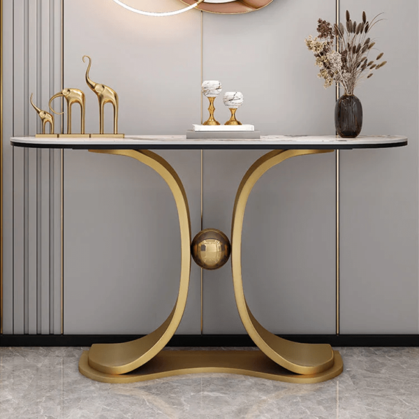 Modanio Mid-century Console Table with Marble Top