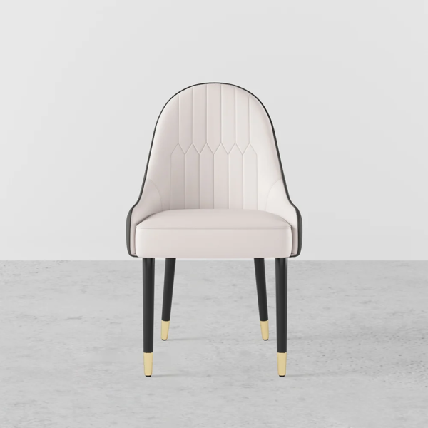 Modanio Twin Turris Dining Table with Nano Marble Top & 6 Chairs | Gold PVD Finish