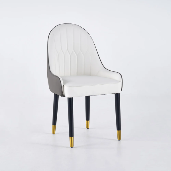 Modanio Twin Turris Dining Table with Nano Marble Top & 6 Chairs | Gold PVD Finish
