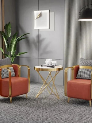 2_3fa7c307-dd64-4f43-b558-82a067911423 Modanio 1 Modern Luxury Single Seater Arm Chair with Golden Stainless Steel Frame