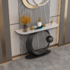 Modanio Contemporary Console Accent Table Half Moon Console Sofa Table