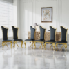 Modanio Solid Back Side Dining Chair with Upholstered Seat | Modern Glam Design | Set of 2