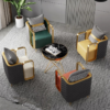 Modanio 1 Modern Luxury Single Seater Arm Chair with Golden Stainless Steel Frame