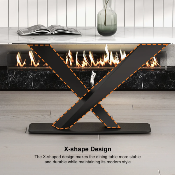 Arcus Dining Table with Nano Marble Top | PVD Finish