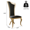 Modanio Solid Back Side Dining Chair with Upholstered Seat | Modern Glam Design | Set of 2