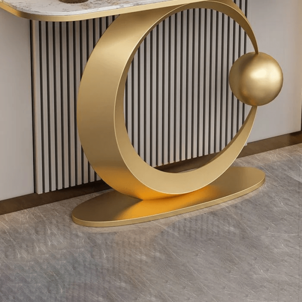 Modanio Contemporary Console Accent Table Half Moon Console Sofa Table