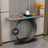 Modanio Contemporary Console Accent Table Half Moon Console Sofa Table