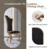 Modanio Solid Back Side Dining Chair with Upholstered Seat | Modern Glam Design | Set of 2