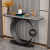 Modanio Contemporary Console Accent Table Half Moon Console Sofa Table