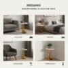 Modanio Round Black Side Table, Modern Style End Table Marble Nightstand SS Frame for Small Space Living Room Bedroom