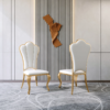 Modanio Luxury Upholstered Dining Chair with Shell Back | Gold & Silver Stainless Steel Legs | Set Of 2
