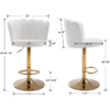 Modanio Adjustable Velvet Bar Chair | 360° Swivel Counter Height Bar Stool
