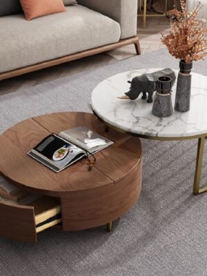 Round Coffee Table with Storage