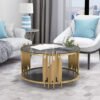 Round Coffee Table with Glass Top