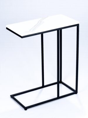 Modanio Handmade End Tables for Living Room Central End Table for Bedroom with Marble Top (45 X 22.5 X 50 cm) (Gold Table with White Marble Top)