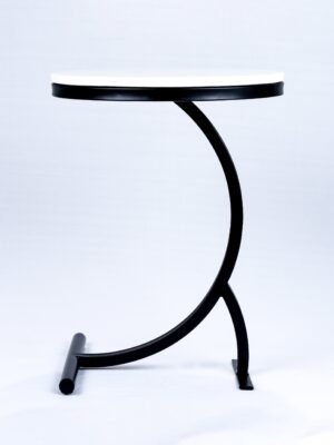 Modanio Handmade Round Center Table for Living Room Central End Table for Bedroom with Marble Top