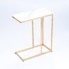 Modanio Handmade End Tables for Living Room Central End Table for Bedroom with Marble Top (45 X 22.5 X 50 cm) (Gold Table with White Marble Top)