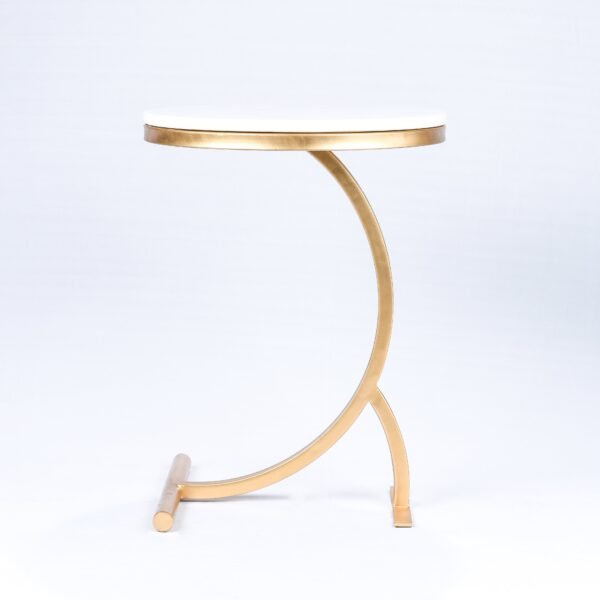 Modanio Handmade Round Center Table for Living Room Central End Table for Bedroom with Marble Top