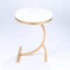 Modanio Handmade Round Center Table for Living Room Central End Table for Bedroom with Marble Top