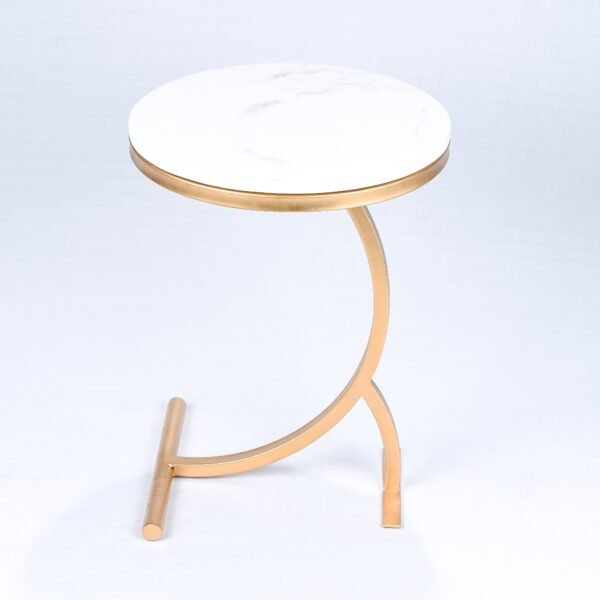 Modanio Handmade Round Center Table for Living Room Central End Table for Bedroom with Marble Top