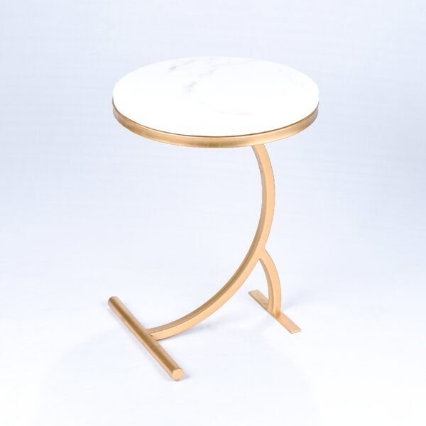 Modanio Handmade Round Center Table for Living Room Central End Table for Bedroom with Marble Top