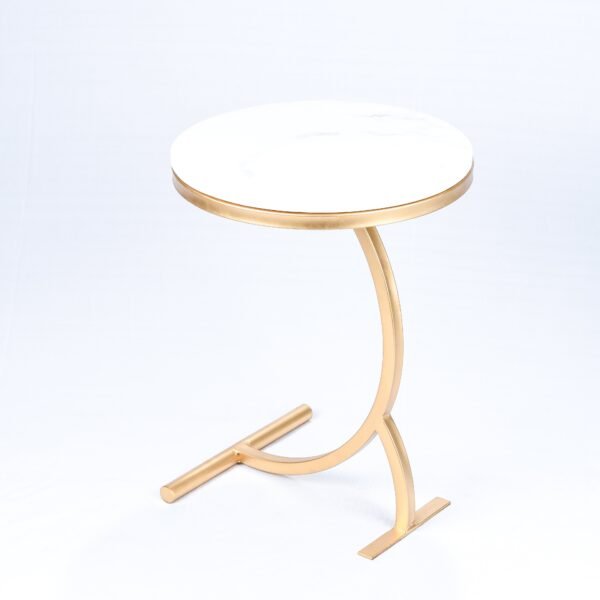 Modanio Handmade Round Center Table for Living Room Central End Table for Bedroom with Marble Top