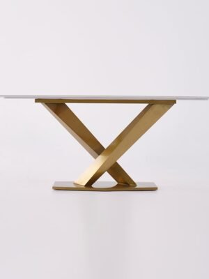 IMG-20250202-WA0022 Arcus Dining Table with Nano Marble Top | PVD Finish