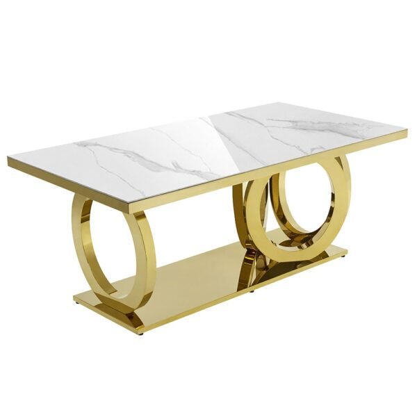 Modanio Nova Ring Dining Table with Marble Top & 6 Chairs