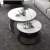 IMG-20250204-WA0032 Modanio Set of 2 Modern Coffee Tables Set – Gold Finish Metal Frame with Composite Marble Top (Round Nesting Centre Tables)