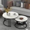 IMG-20250204-WA0033 Modanio Set of 2 Modern Coffee Tables Set – Gold Finish Metal Frame with Composite Marble Top (Round Nesting Centre Tables)
