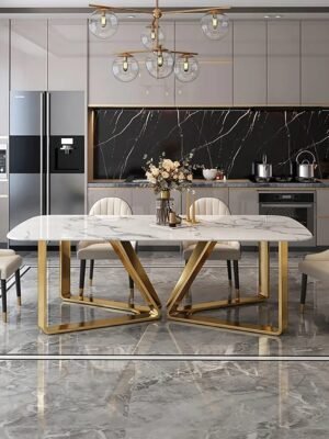 IMG-20250204-WA0044 Modanio Arcus Luxury Dining Table with Nano Marble Top & 6 Chairs | PVD Finish