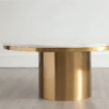 Modanio Twin Peaks Coffee Table With Gold Finish and Marble Top