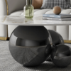 Modanio Circa Round Coffee Table with Black Finish and Marble Top